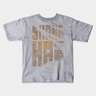 Shanghai, China City Map Typography - Bauhaus Kids T-Shirt